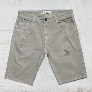 Hering Bermuda Distressed Khaki Jean Shorts Jorts Size US 32
